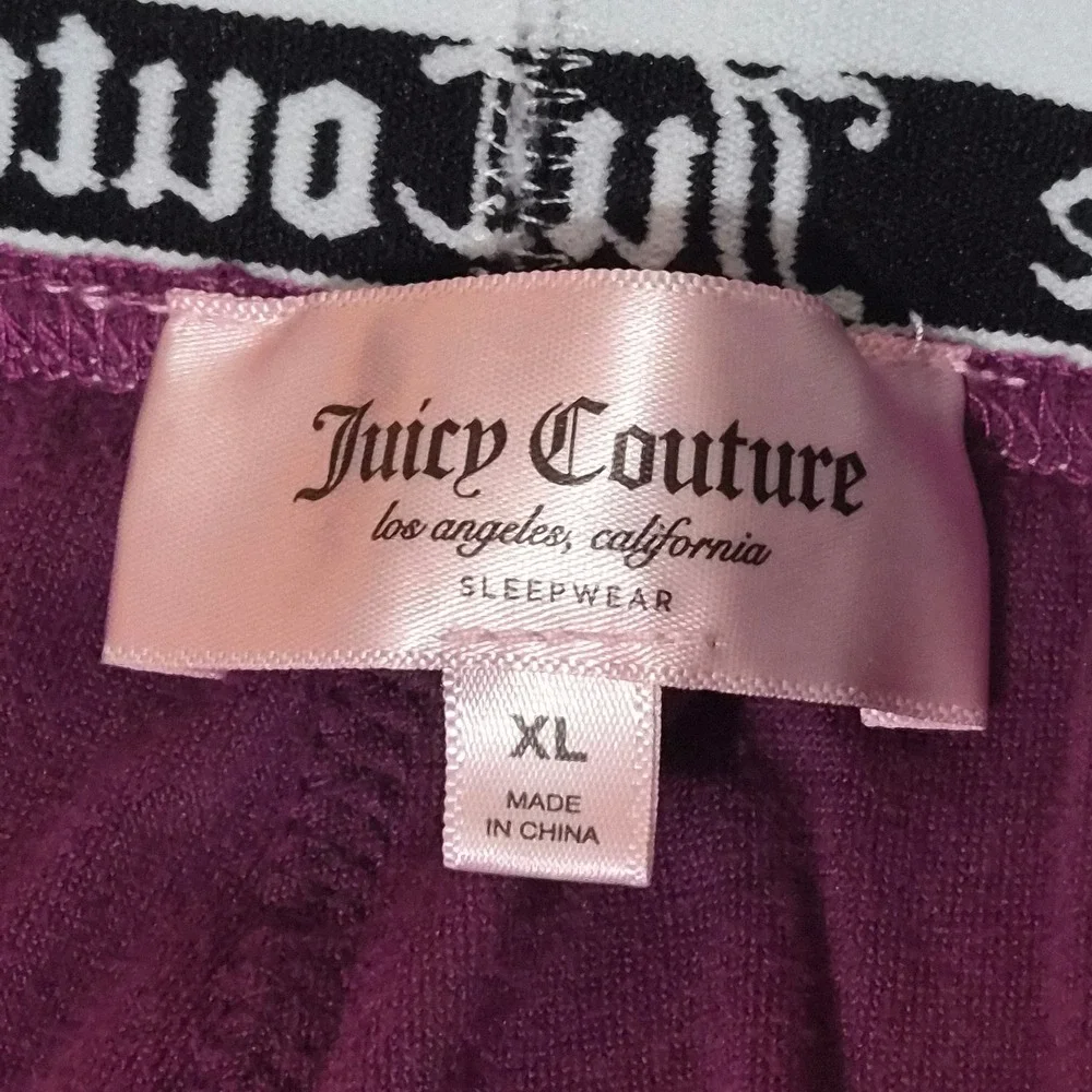 Juicy Couture Velour Sleep Shorts XL Plum Purple Rhinestone Logo Y2K Lounge